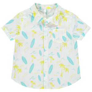 Πουκάμισο κοντομάνικο με σανίδες και φοίνικες σχέδια 
