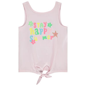 Αμάνικο μπλουζάκι με φιόγκο και φαντεζί σχέδιο με γκλίτερ για κορίτσι 