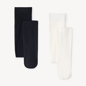 Lot de 2 paires de collants épais unis pour fille  