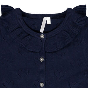 Γιλέκο πλεκτό pointelle με βολάν για bebe κορίτσι 