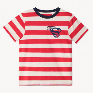 Κοντομάνικο μπλουζάκι jersey με ριγέ και κέντημα Superman Warner για αγόρι  Main Κοντομάνικο μπλουζάκι jersey με ριγέ και κέντημα Superman Warner για αγόρι