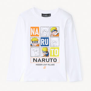 T-shirt manches longues uni print Naruto pour garçon  