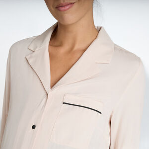 Νυχτικό εγκυμοσύνης με μακριά μανίκια υφασμάτινο nude 