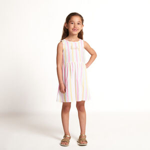 Αμάνικο φόρεμα με ρίγες και σχέδιο glitter για κορίτσι 