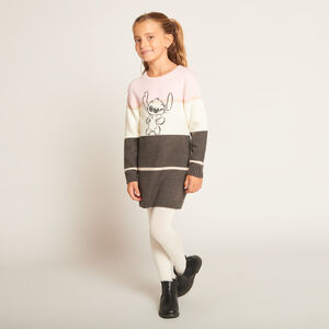 Robe manches longues en tricot colorblock Stitch Disney pour fille  