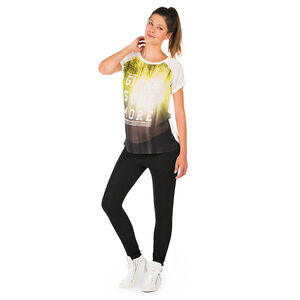 Κοντομάνικη μπλούζα εγκυμοσύνης με μοτίβο και όψη βουάλ υφάσματος  