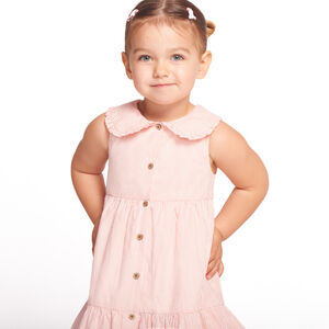 Αμάνικο φόρεμα με ρίγες και γιακά claudine για κορίτσι 