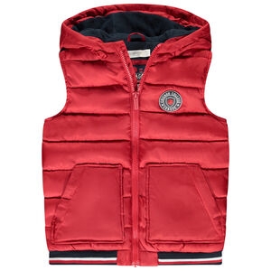 Γιλέκο χωρίς μανίκια με κουκούλα και λογότυπο από καουτσούκ για αγόρι 