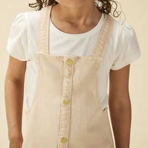 Σαλοπέτα φόρεμα jean με διακοσμητικά κουμπιά για κορίτσι 