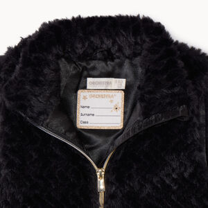 Γιλέκο χωρίς μανίκια με ζώνη από συνθετική γούνα για κορίτσι 