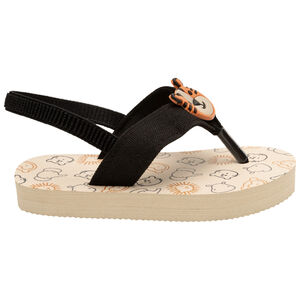 Σαγιονάρες με μαλακό λουράκι print και σήμα τίγρη για bebe αγόρι 