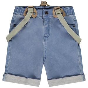 Βερμούδα από denim με αποσπώμενες τιράντες για bebe αγόρι 