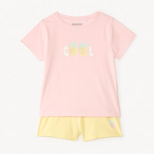 Σέτ 2 τεμαχίων μπλούζα + σορτσάκι ανανά για κορίτσι 