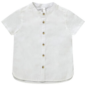 Πουκάμισο κοντομάνικο μονόχρωμο με γιακά mao για bebe αγόρι 