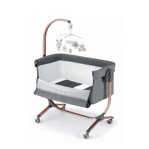 Cam Λίκνο Cullami Με Στρώμα Και Πλαϊνό Άνοιγμα Dark Grey / Rose Gold 
