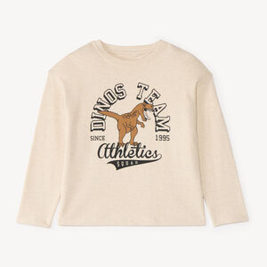 T-shirt à manches longues oversize garçon avec motif dinosaure 
