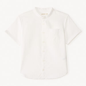 Πουκάμισο κοντομάνικο με γιακά Mao από διαμορφωμένο ύφασμα για μωρό αγόρι 
