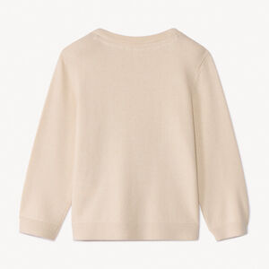 Πλεκτό πουλόβερ μπεζ με μεγάλο μαύρο σχέδιο σκύλου Cute Puppy για bebe αγόρι 