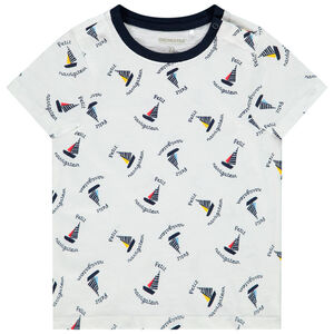 Κοντομάνικο μπλουζάκι με σχέδιο πλοία για μωρό αγόρι 