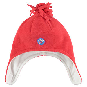 Περουβιανός σκούφος από φλις με φουντίτσα και απλικέ σήμα 