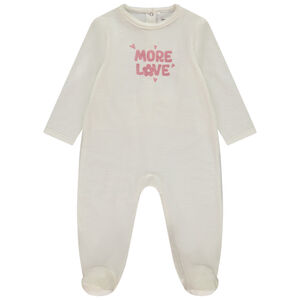 Πιτζάμα βελουτέ με σχέδιο More Love για κορίτσι 