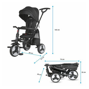 Τρίκυκλο Ποδηλατάκι Αναδιπλούμενο Coccole Spectra Plus Jet Black 