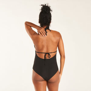 Ολόσωμο μαγιό εγκυμοσύνης 1 τεμαχίου με εφέ κοτλέ μαύρο από jersey 