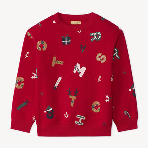 Φόρμα φούτερ Χριστουγέννων με εκτύπωση γράμματα για αγόρι 