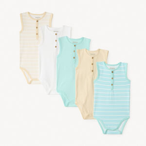 Σετ 5 αμάνικων κορσέδων από ριπ ύφασμα για αγόρια μωρά. 