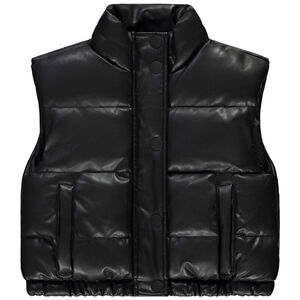 Γιλέκο χωρίς μανίκια από συνθετικό δέρμα με επένδυση από sherpa για κορίτσι 