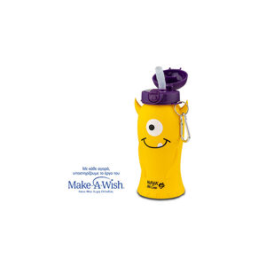 Μπουκάλι Νερού Σιλικόνης Κίτρινο Monster "We Care" 500ml 