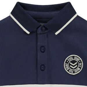 Πολυεστερικό πουκάμισο μακρυμάνικο με εφέ color block και σήμα για αγόρι 