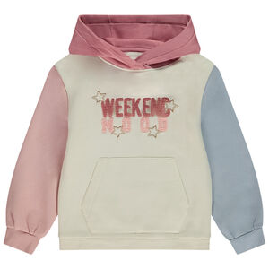 Φούτερ με κουκούλα σε εφέ color block για κορίτσι 