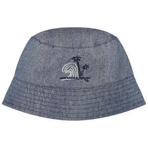 Μπομπ υφασμάτινο effet jean με κεντημένο κύμα για bebe αγόρι 