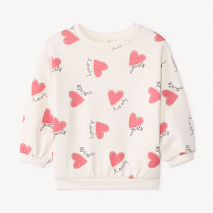 Sweat molleton oversize imprimé pour bébé fille  Main Sweat molleton oversize imprimé pour bébé fille