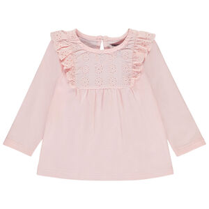 Μακρυμάνικο T-shirt με κέντημα για μωρό κορίτσι 