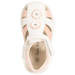 Σανδάλια velcro δίχρωμα με λουλούδια για bebe κορίτσι 