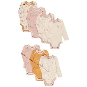 Lot de 7 bodies manches longues en jersey pour bébé fille Main Lot de 7 bodies manches longues en jersey pour bébé fille