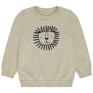 Πλεκτό πουλόβερ με σχέδιο λιοντάρι για μωρό αγόρι 