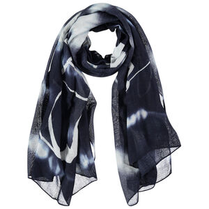 Φουλάρι με εφέ tie & dye και στάμπα καρχαρία 