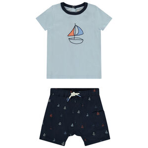 Σετ 2 τεμαχίων με σχέδιο ιστιοφόρο για bebe αγόρι 