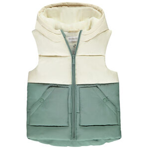 Αμάνικο μπουφάν με εφέ color block για μωρό αγόρι 