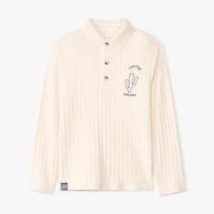 Πολό μακρυμάνικο με κέντημα κάκτου για αγόρι 