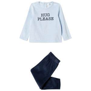 Πιτζάμα βελουτέ με μήνυμα σχέδιο για bebe αγόρι 