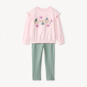 Ensemble jogging en scuba avec sequins pour fille 