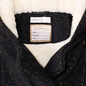 Παλτό από drap de laine μαύρο με lurex και doublure sherpa για κορίτσι 