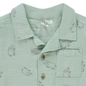 Σετ 2 τμχ. από διπλή γάζα με σχέδιο ελέφαντες για bebe αγόρι 