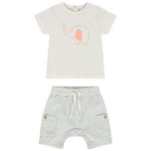 Σετ 2 τμχ. με ριγέ βερμούδα για μωρό αγόρι 