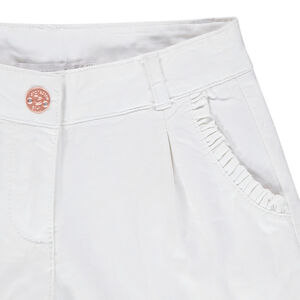 Σορτς από βαμβακερό σατέν με βολάν και τσέπες 