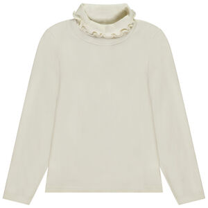 Πλεκτό μπλουζάκι με ριπ και κολάρο ψηλό για κορίτσι 